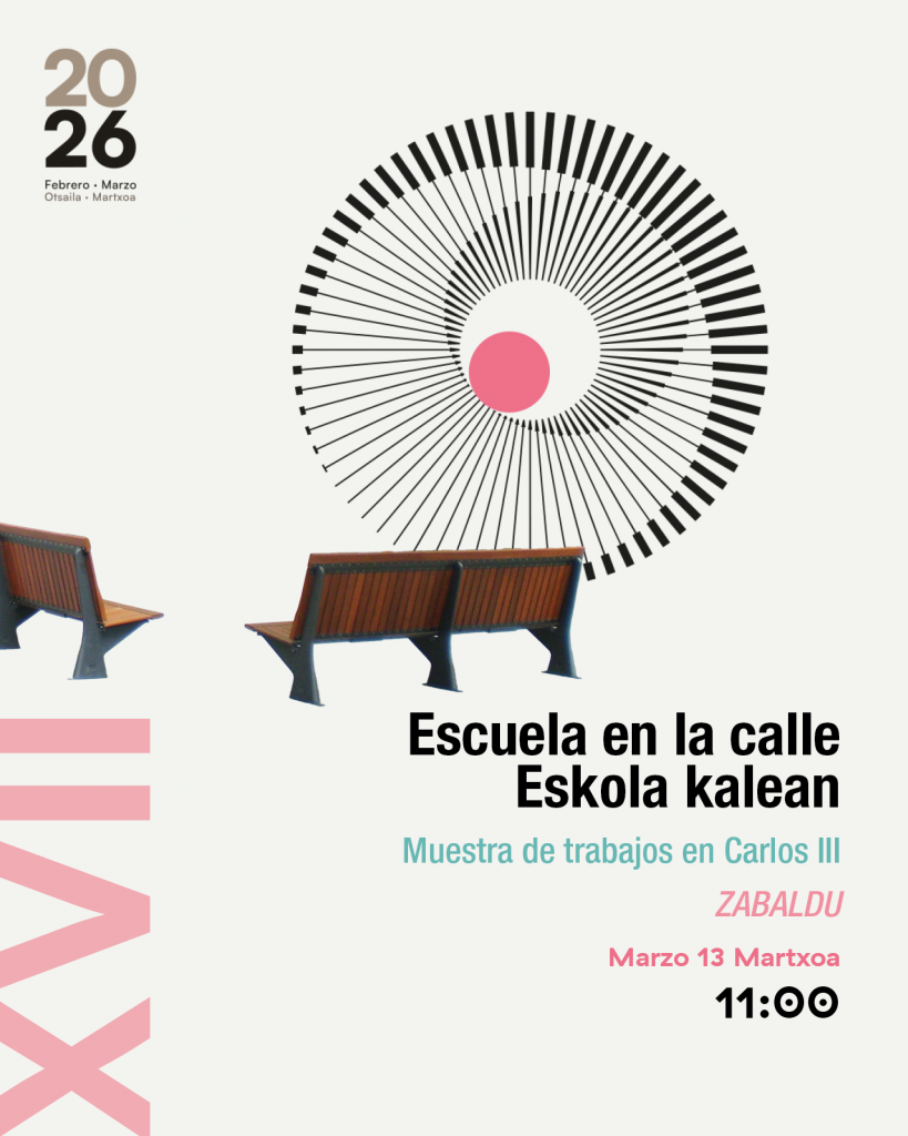 cartel promocional de la escuela en la calle